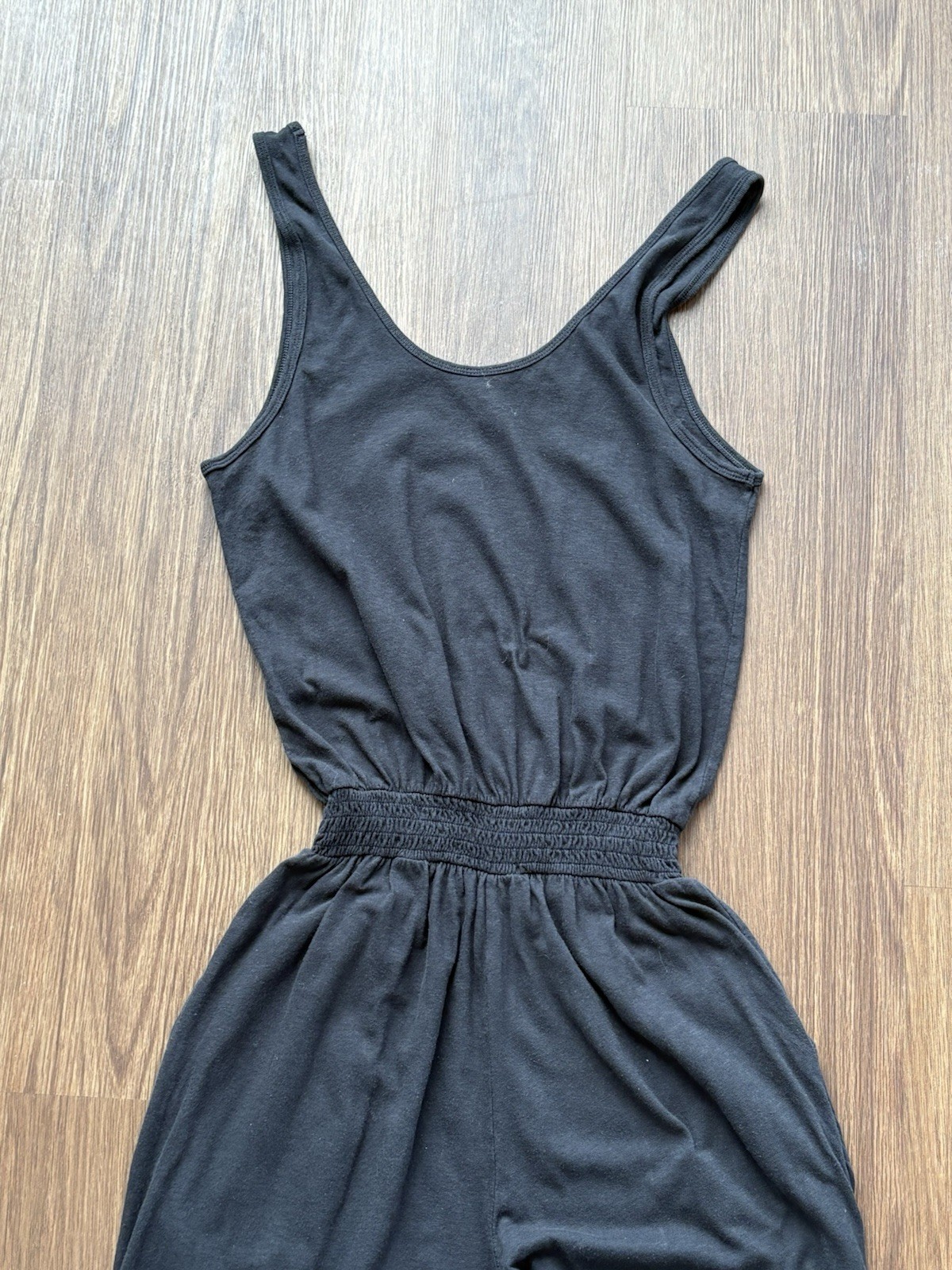 Aerie Jumpsuit Womens XS Black Sleeveless Jogger Tank Jersey Knit Stretch Pocket-image