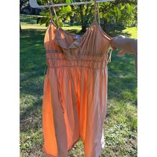 Sophie Rue Anthropologie Babydoll Sundress | Ruched Keyhole Clay Beige | SZ L