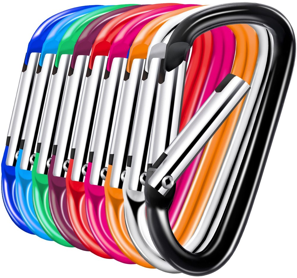 100 PCS Carabiner Clip1.8" Aluminum Carabiner Caribeaner ClipSmall Carabiners...