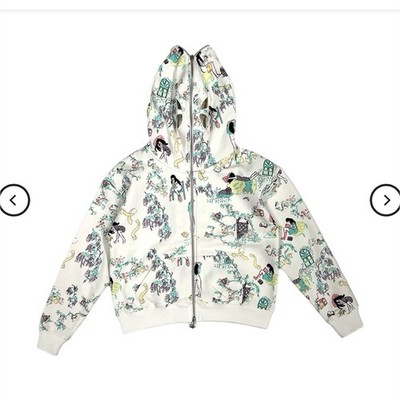 Ashley Williams Full Zip Hoodie White Garden Story Mask Graphic