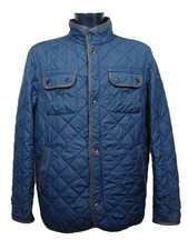 Camel Active Quilted Men’s Jacket Size EU 50 UK 40 Large Blue Insulated Warm VGC