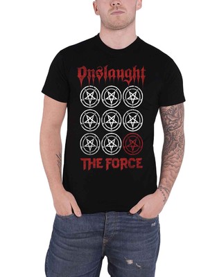 Onslaught T-Shirt The Force Band Logo Thrash Metal Neu Official Herren Schwarz