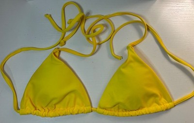 Bikini Swim Triangle Top Yellow Women's Size M