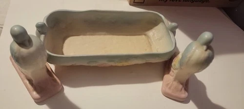 Hull Pottery Open Rose? Camellia 3 Piece Consol Swt