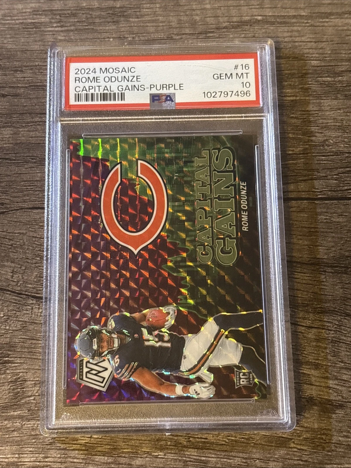 Rome Odunze Panini Mosaic Capital Gains #16 Purple