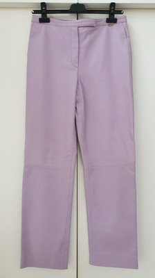 ESCADA SPORT Soft Napa Leather Trousers in Lilac purple German size 36, UK 8-10