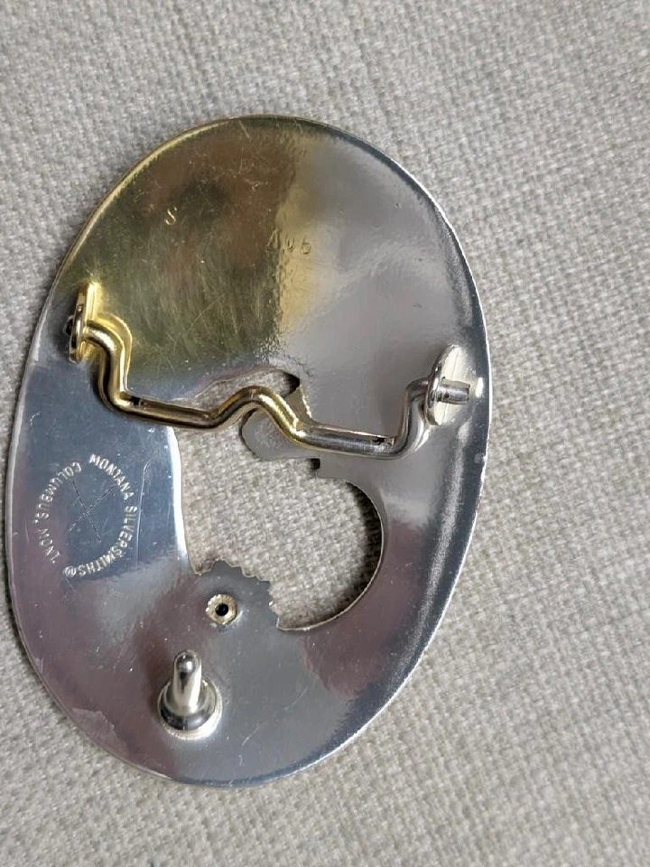 Vintage MONTANA PLATEROS Hebilla Cinturón CABALLO Grabado CORAZÓN Vaquero Occidental Foto 3 de 4