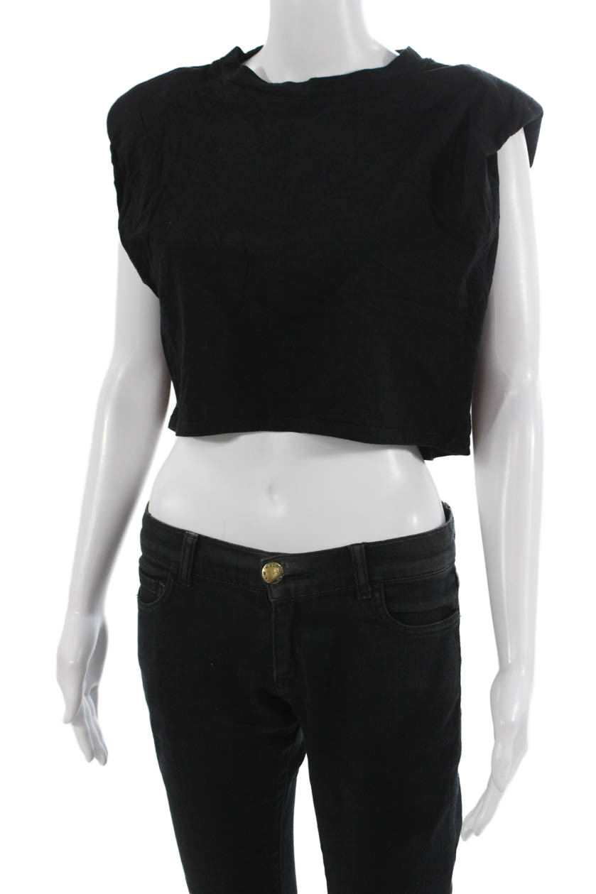 Babaton Women Cropped Basic Black Sleeveless Crew… - image 2