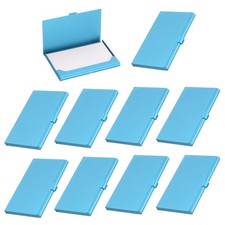 Business Card Holder, 10Pcs Aluminum Metal Card Case Card Holder, Blue
