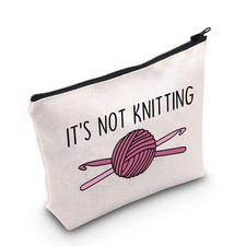 Crochet Gifts for Lovers - Cosmetic Bag with Crochet Hook - Its Not Knitting