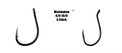 5 Stück Wallerhaken Welshaken Siluro Single Hook Störhaken Gr: 6/0 - 10/0 Mustad
