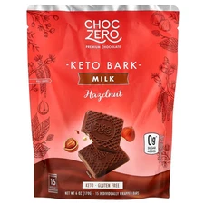 Keto Bark, Milk Chocolate, Hazelnut, 15 Mini Bars, 6 oz (170 g)