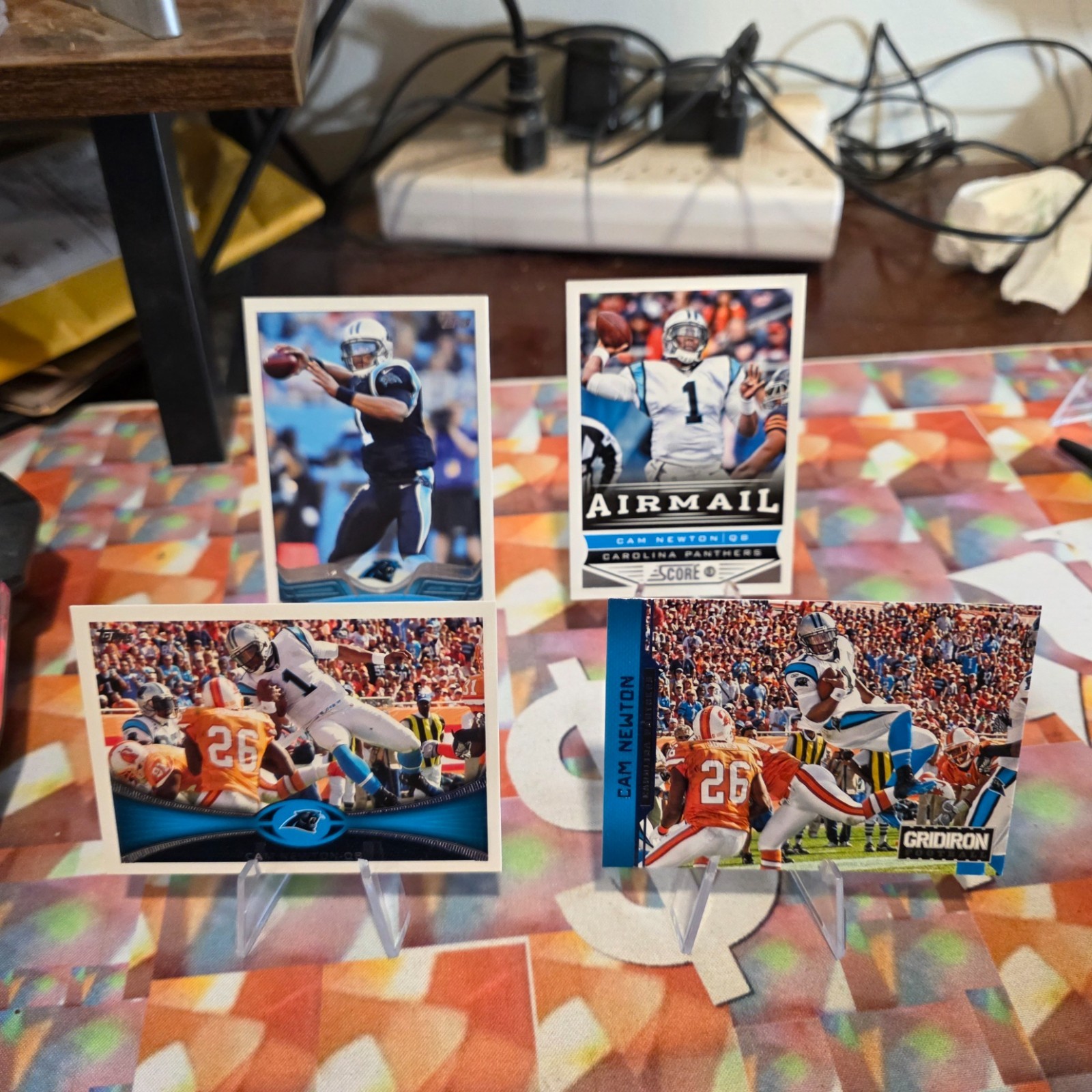 Cam Newton Lot Gridiron #1 Topps #250 #390 Score #225 Airmail Insert