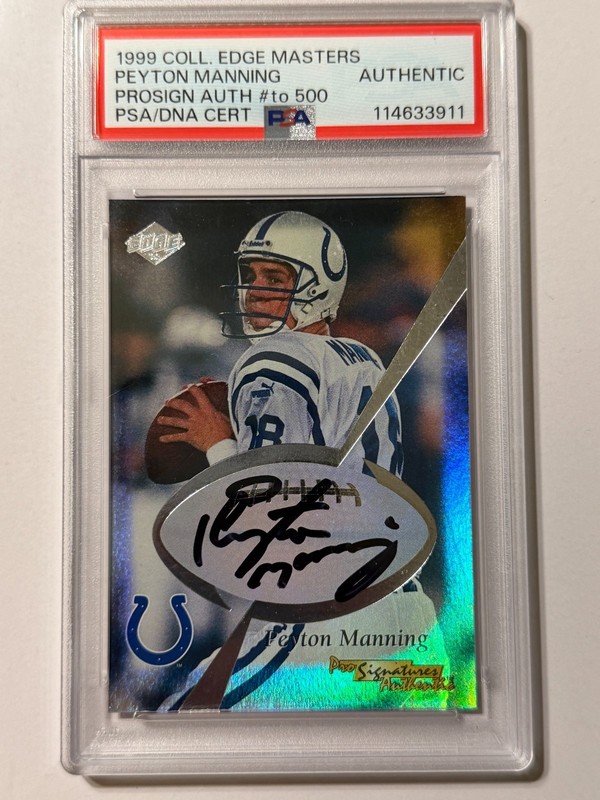 1999 Collectors Edge Peyton Manning Masters Pro Signatures PSA AUTHENTIC  #/500
