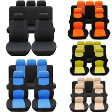 Universal 5 Seat Car Seat Cushion Covers Full Set Poly-Cotton Full Surrounded