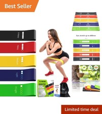 Strong Natural Latex Resistance Bands   5 Levels Up to 115 lbs for Home Workouts