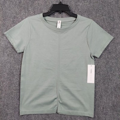 New Yogalicious Shirt Womens Large Green Seamless Bridgett Short Sleeve Yoga