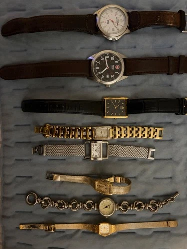 8 Watch Lot for repair Swiss Citizen Seiko Timex - vintage
