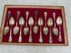Gorham Zodiac Complete set of 12 Sterling Silver Spoons, 377 grams, PAT 1894