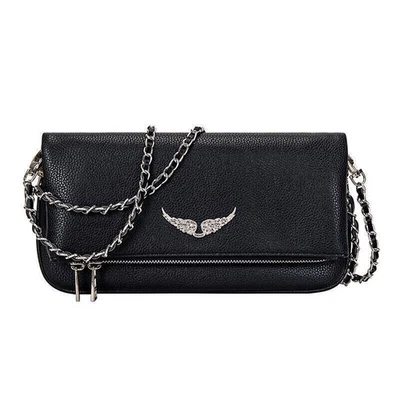 MARKENLOS Women Leather Square Bag with Versatile Wings Single Shoulder Diagonal Cross Bag
