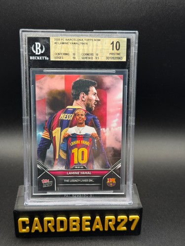 2025 TOPPS NOW FC BACELONA #2 LAMINE YAMAL BGS 10 Pristine