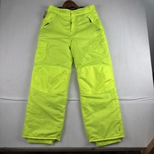 New Champion boys neon green snow ski pants 16  18 XL water resistant warm 30 29