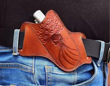 HANDMADE GENIUNE LEATHER FIX BLADE FOLDING KNIFE EDC SHEATH/HOLSTER