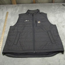 Carhartt Vest Men XL Gray Gilliam Rain Defender Quilted Workwear OV2286-M LOGO