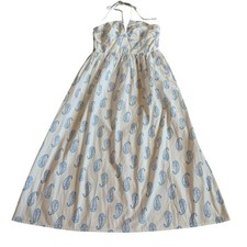 Universal Thread White Blue Paisley Print Halter Dress Party Cotton Medium NWT
