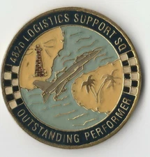 USAF 482d LOGISTICS SUPPORT SQ 482 FIGHTER WING  Challenge Coin 1.75"DIA BX8