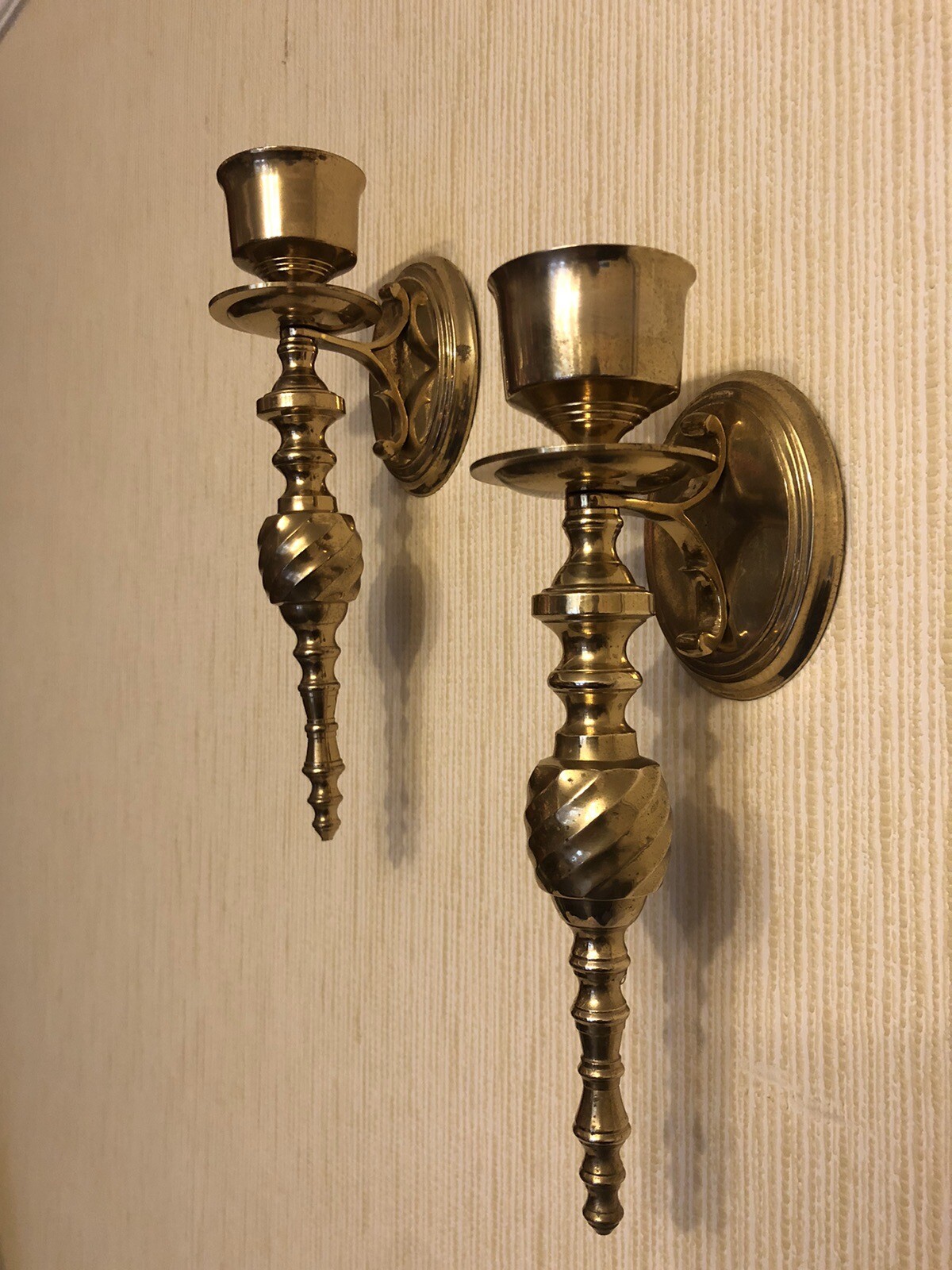 Vintage Brass Candle Wall Sconces Candle Holders. eBay