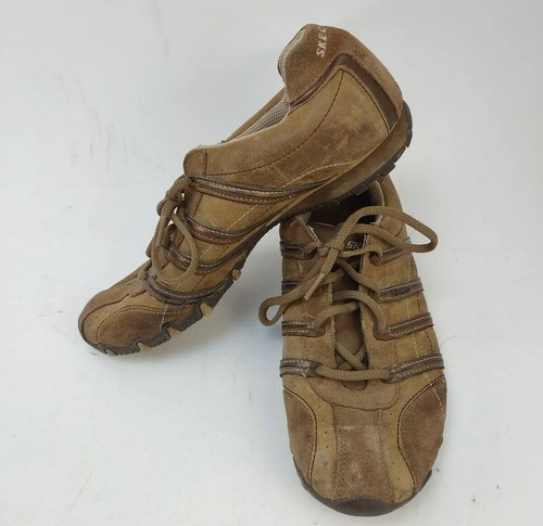 Skechers Patrollers Sneakers Bikers Brown Leather & Suede Sz 9.5B 46071 Used - Picture 8 of 9