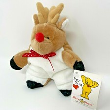1997 Mary Meyer Reindeer Antlers Plush Toy Beanie Moose 6"