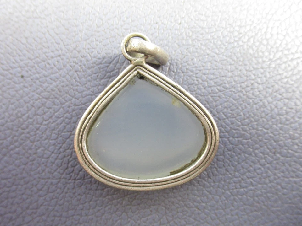 Ciondolo argento 925 pietra agata centrale pendaglio da donna vintage XX Sec. - Immagine 4 di 4