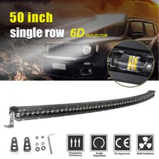 6d Slim 50inch Led Light Bar Curved Flood Spot Combo Offroad Truck Driving 52