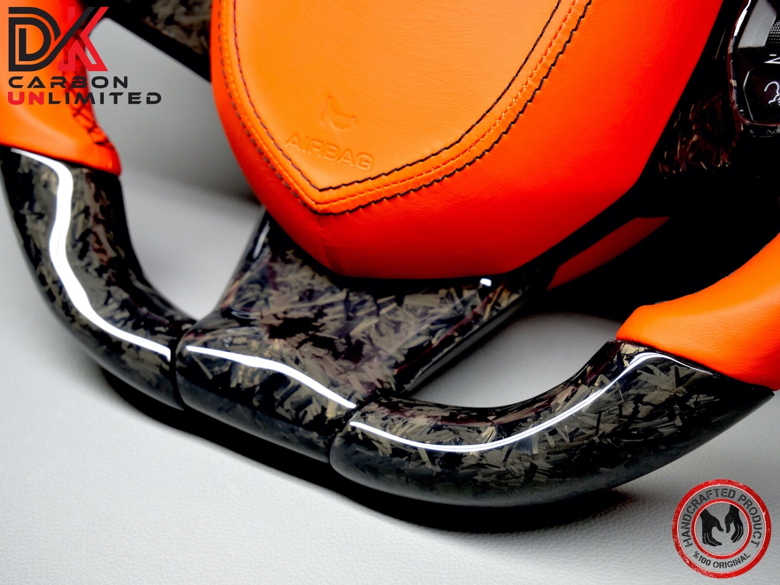 Lamborghini Aventador LP700 LP740 Arancio Dryope Forged Carbon Steering Wheel v2