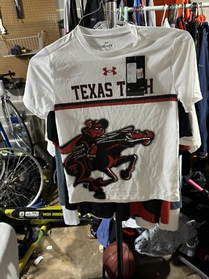 Under Armour Texas Tech Jersey Sz YMD Gray Never Quit #16