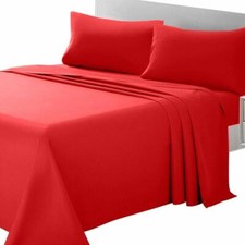 6 Piece Hotel Luxury Soft 100 Cotton bed sheets set 24'' deep 800TC Queen Red