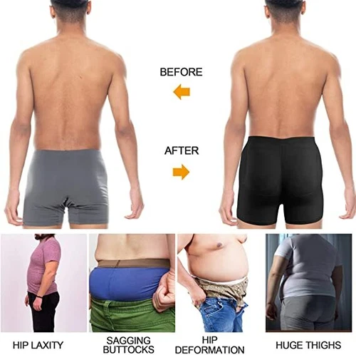 Herren gepolstert Body Shaper Höschen Po-Lifter Booty Hüftverstärker Bodyshort Unterwäsche - Bild 12 von 37