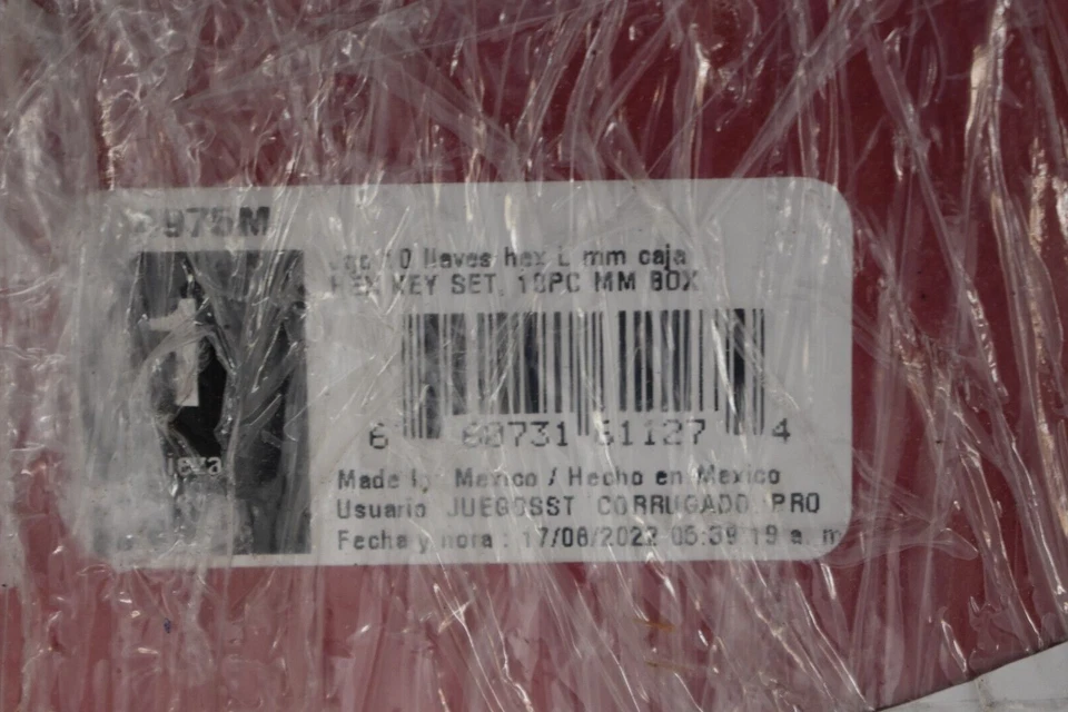 Urrea Hex Key Set 10 Piece Metric Box MM 4675M URR-4975M Red Enclosure - Image 3 of 4