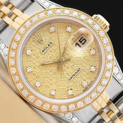 LADIES ROLEX DATEJUST 69173 FACTORY JUBILEE DIAMOND 2 TONE