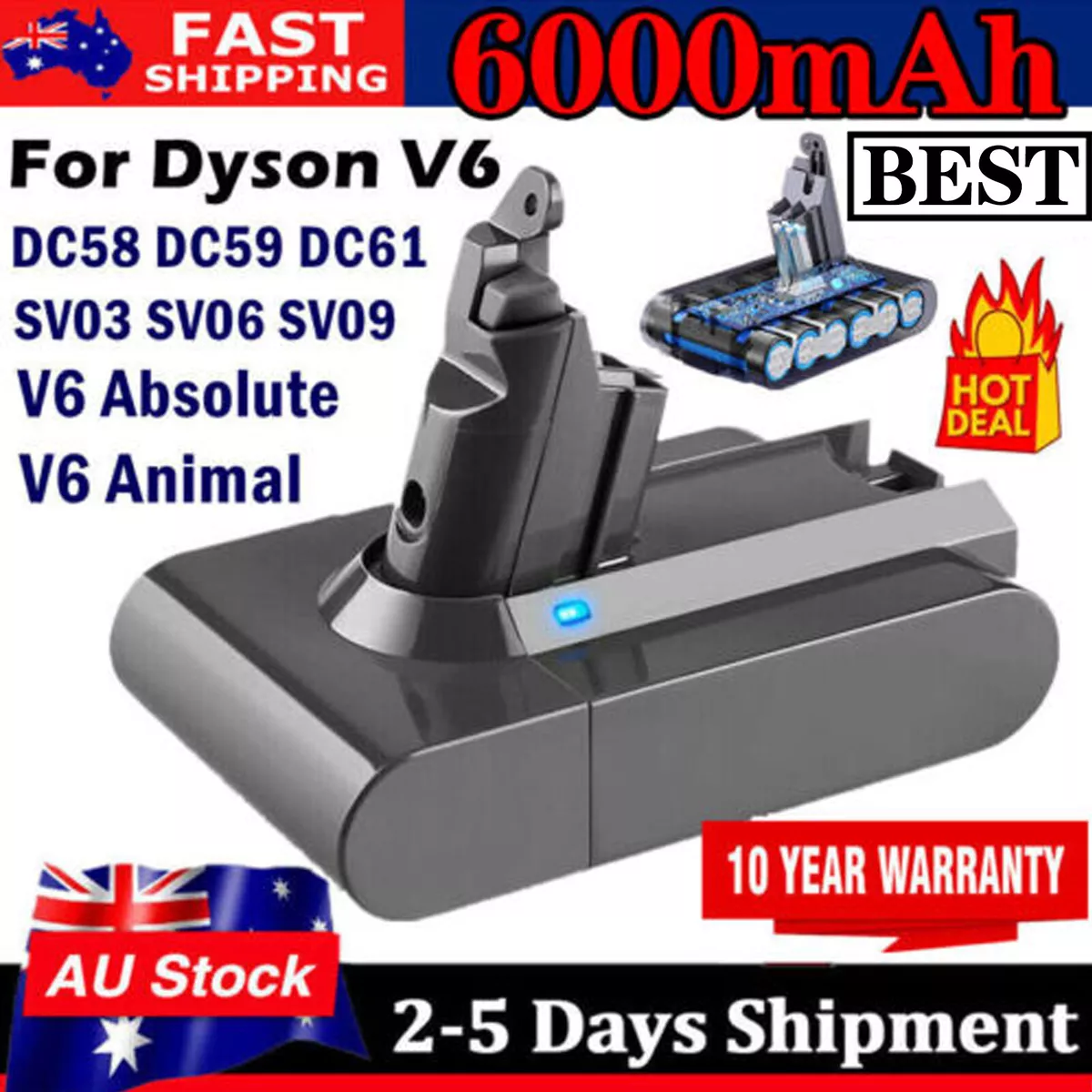 Best replacement battery for dyson v6 animal hot sale