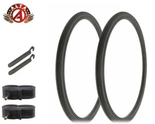 ALTA Bicycle 26" x 1-3/8" Black TOURING TIRES (2) Bicycle 26" Tires,Tube,Levers