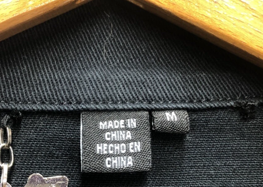 Chaqueta de mezclilla corta de felpa platino talla M negra brillante nueva con etiquetas Foto 4 de 4