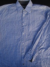 Ben Sherman Mens Button Front Long Sleeve Cotton Plaid Shirt 16 1/2