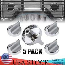 W10594481 Stainless Steel Stove Control Oven Range Burner Knobs for Whirlpool