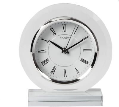 Runde Glas Kamin Schreibtisch Tischuhr moderne römische Ziffern 18 cm