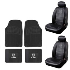 New 6pc Black All Weather Heavy Duty Ram Rubber Floor Mats And Seat Covers