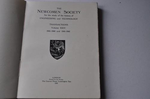 NEWCOMEN SOCIETY (GREAT BRITAIN) Transactions - Vol. XXIV 1943/4 & 1944/5 - Bild 3 von 9