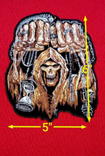 TIME REAPER SKULL FIST MC BIKER PATCH iron on sew on 6''X5'' Patch